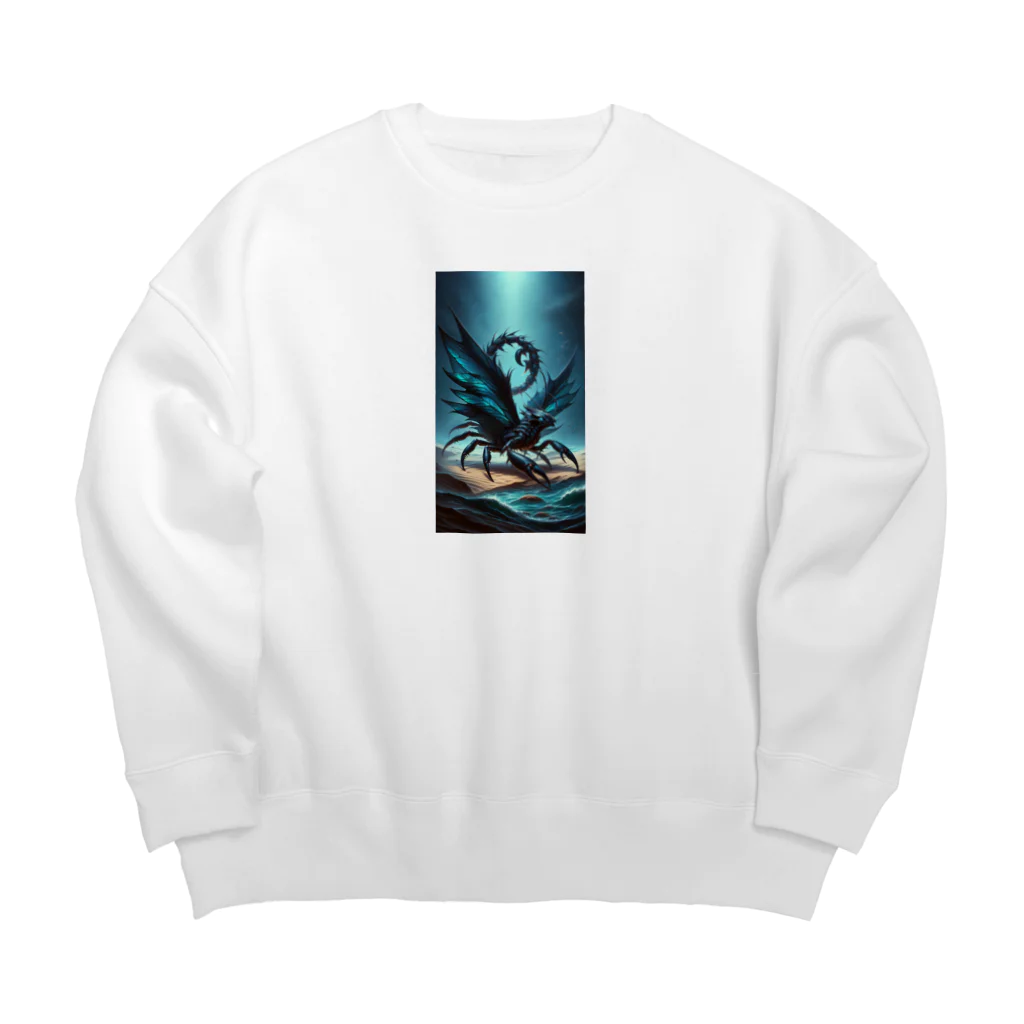 AI空想生き物図鑑のブラックマンタ×サソリ Big Crew Neck Sweatshirt