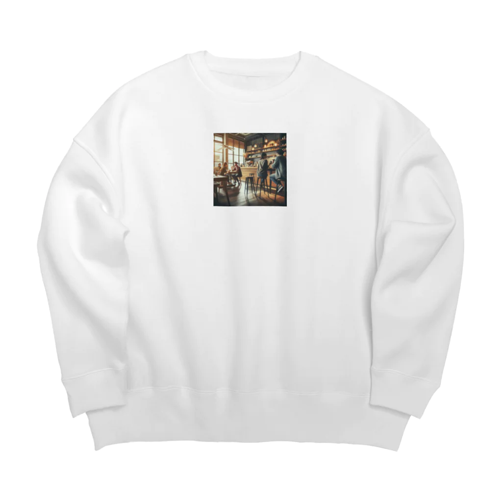 U hopeのカフェの何気ないワンショット Big Crew Neck Sweatshirt