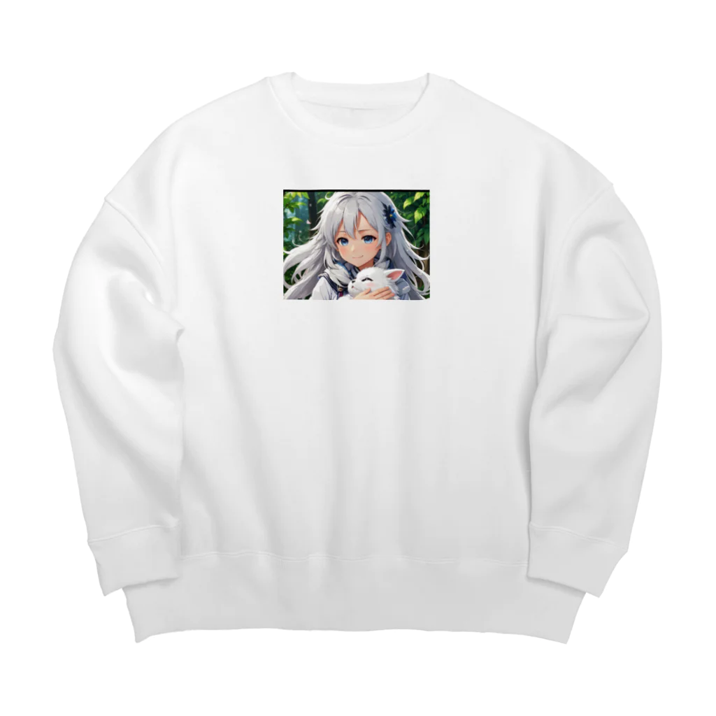 巫女スタぐらむのだっこされる神様 Big Crew Neck Sweatshirt