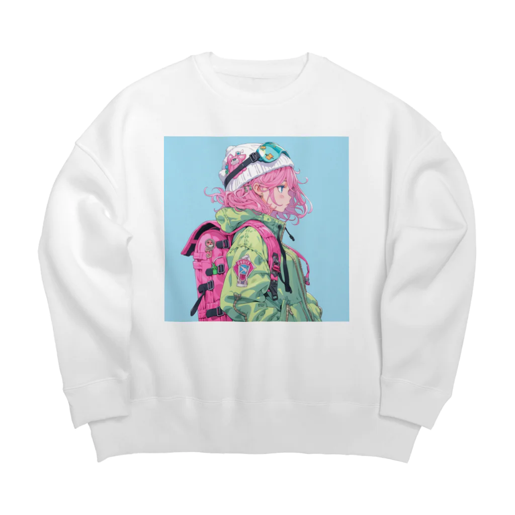 ぶーたんのポップ・スプラッシュ Big Crew Neck Sweatshirt