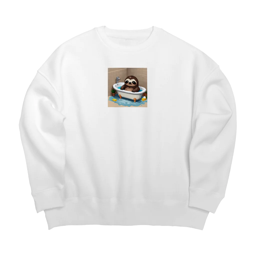 hinata__hinataのお風呂に入っているナマケモノ Big Crew Neck Sweatshirt