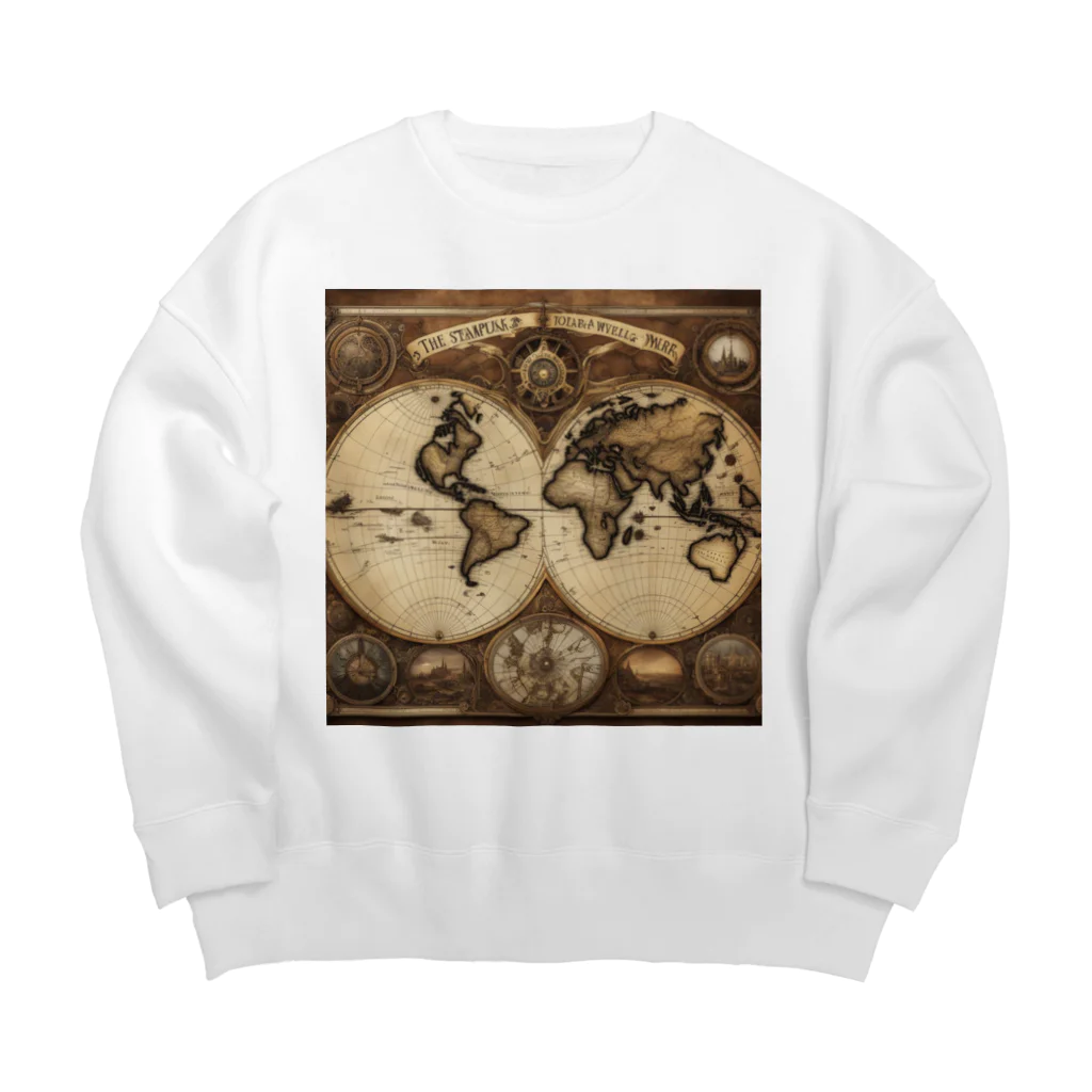 Steampunk Creations屋のスチームパンク世界地図 Big Crew Neck Sweatshirt