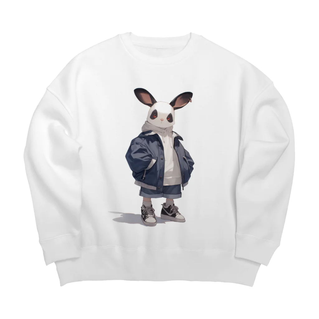 AQUAMETAVERSEのうさぎ君 BeeBee 1786 Big Crew Neck Sweatshirt