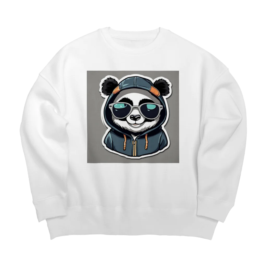 pandownloadのパーカーサングラスのワルパンダ？ Big Crew Neck Sweatshirt