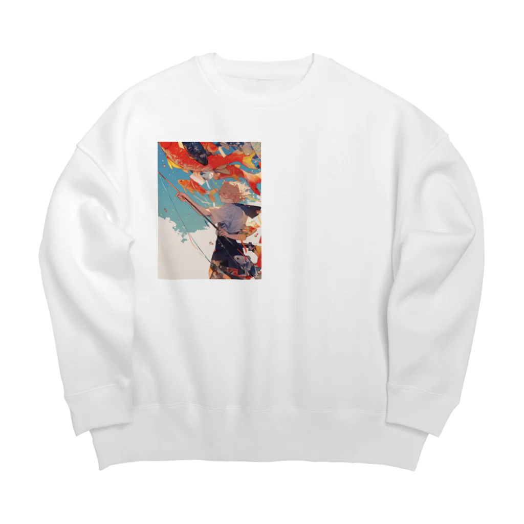 AQUAMETAVERSEの鯉のぼりを操る男の子　ラフルール　1859 Big Crew Neck Sweatshirt