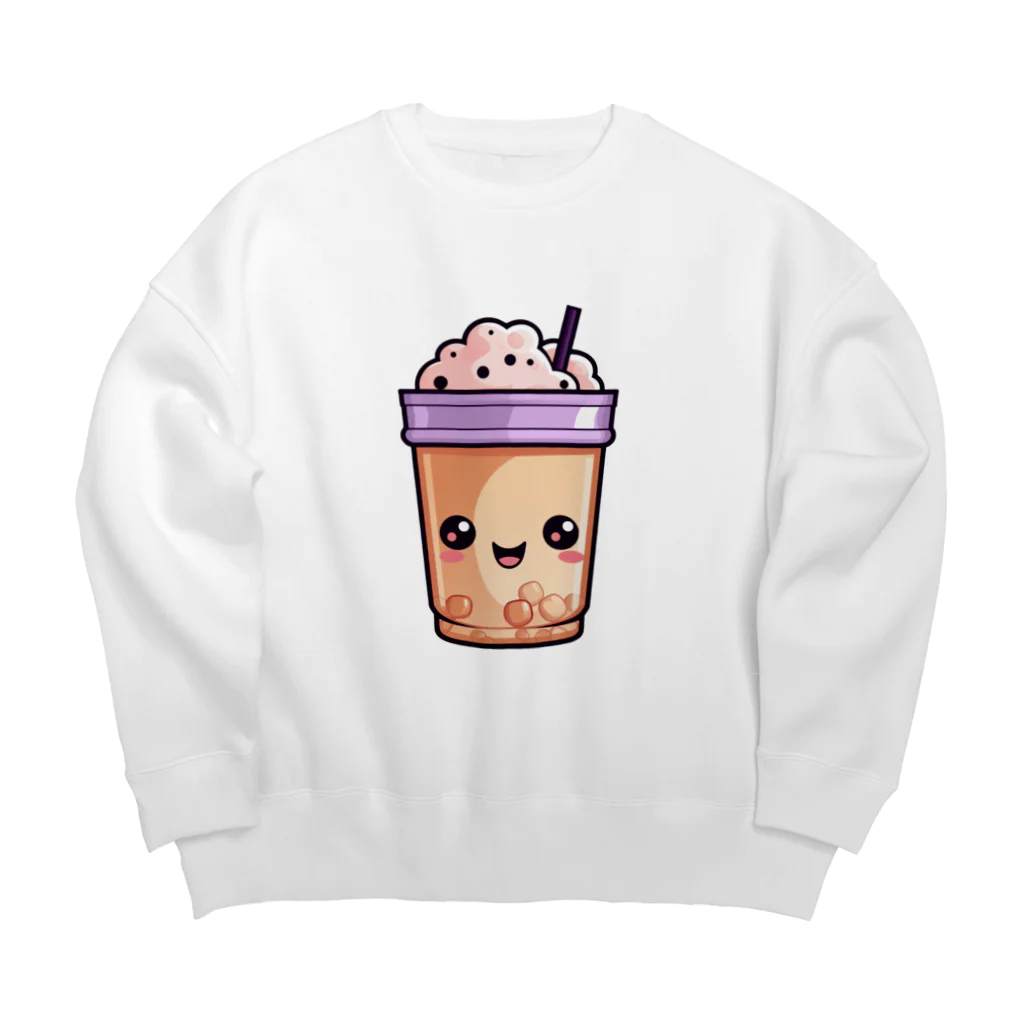 Vasetti_pressの可愛い紫タピオカミルクティー Big Crew Neck Sweatshirt