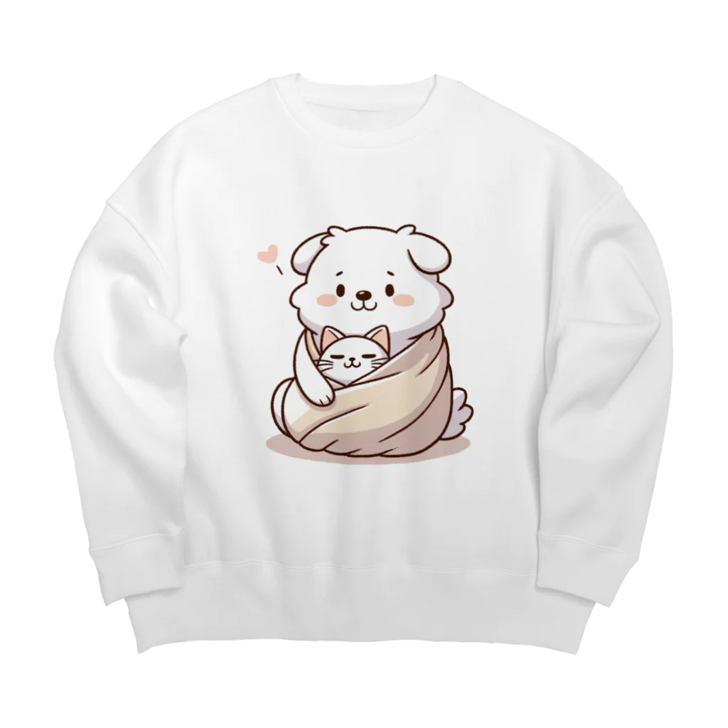 kanto_inu_nekoのいぬとねこの日常 Big Crew Neck Sweatshirt