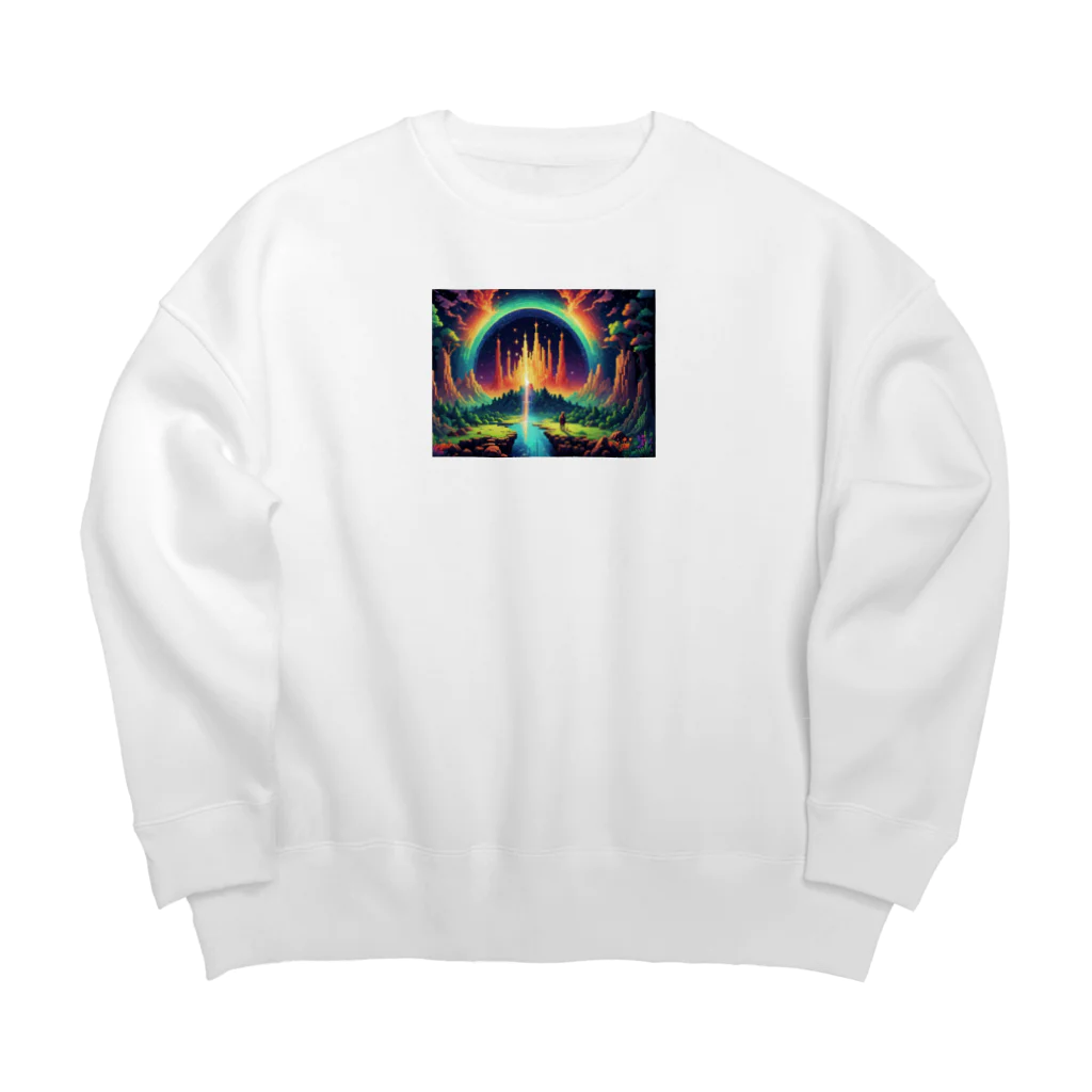 Oshiboriの虹ドット絵 Big Crew Neck Sweatshirt