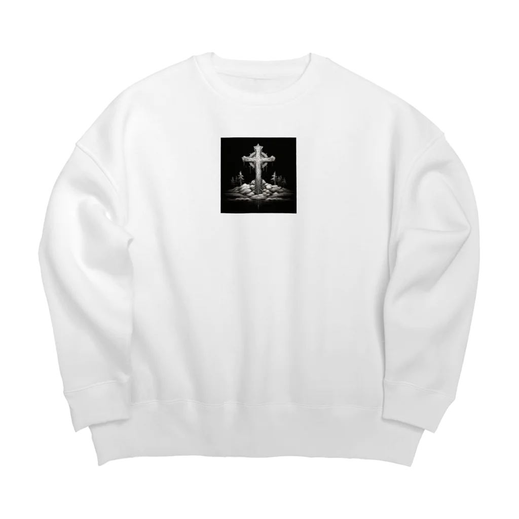 yielanggo007の暗闇の光十字架 Big Crew Neck Sweatshirt