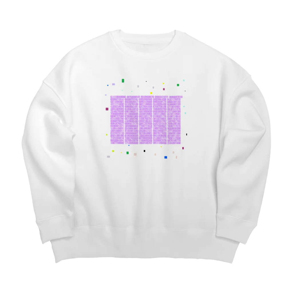 noiSutoaの神秘的なパープルカラー円周率１０００桁 Big Crew Neck Sweatshirt