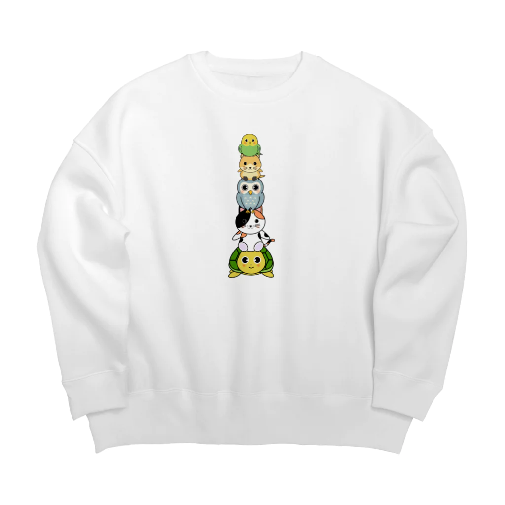 chicodeza by suzuriのアニマルタワ〜 Big Crew Neck Sweatshirt