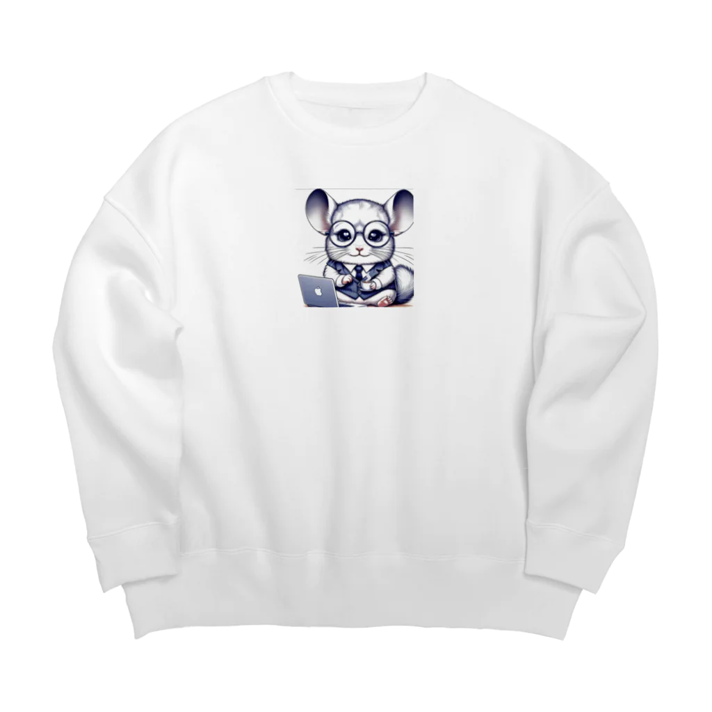 T_yama0429のチンチラ一休み Big Crew Neck Sweatshirt