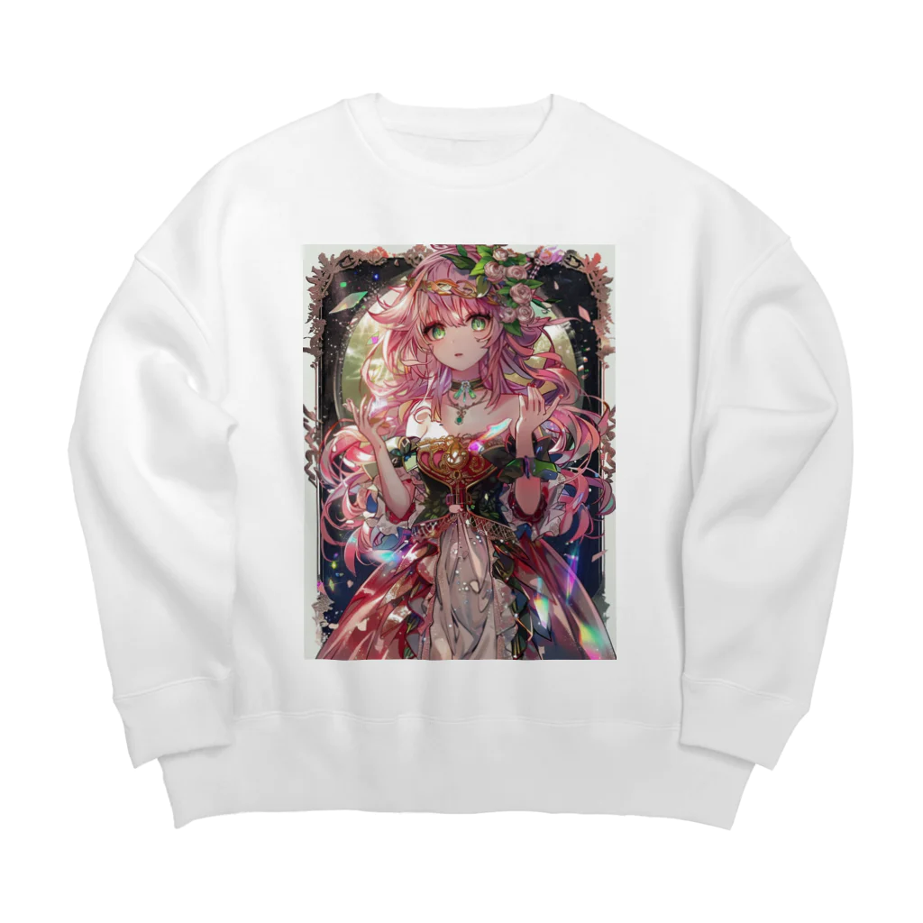 シロクマペンギンのローズプリンセス（プレミアムバージョン） Big Crew Neck Sweatshirt