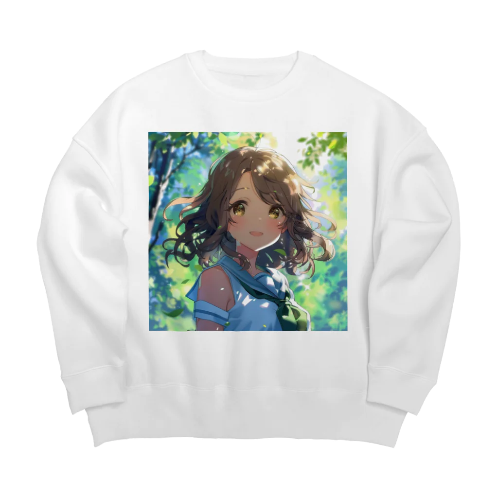 AQUAMETAVERSEのセーラー服の可愛い女の子　Tomoe bb 2712 Big Crew Neck Sweatshirt