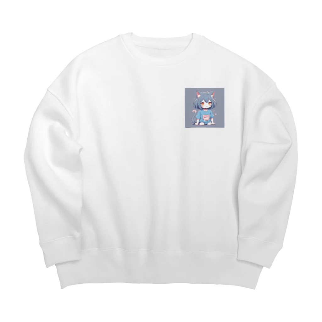 Raindanceのゆるキャット　No.2 Big Crew Neck Sweatshirt