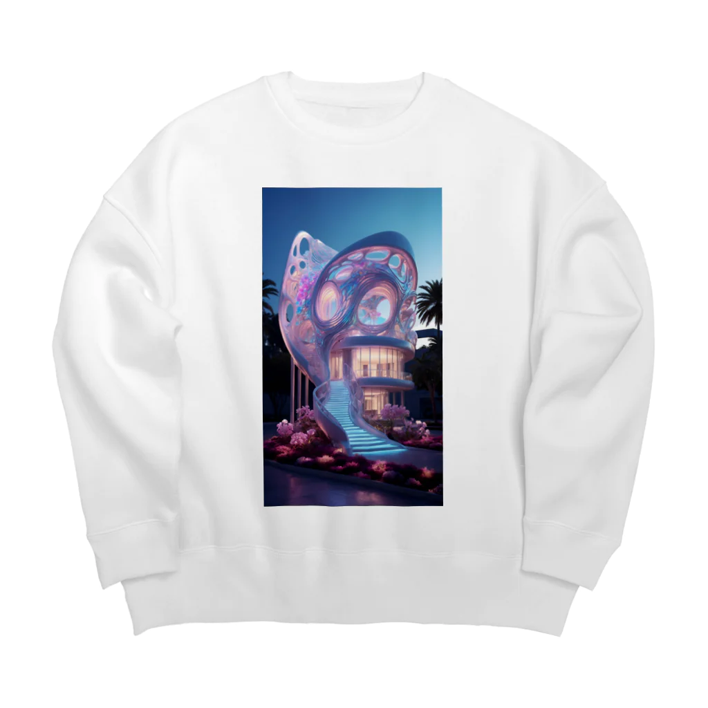 AQUAMETAVERSEの幻想的なお家アメジスト2846 Big Crew Neck Sweatshirt