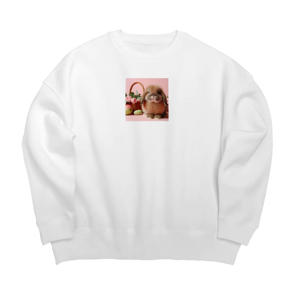 PINK PINKの可愛いたれみみうさぎグッズ Big Crew Neck Sweatshirt