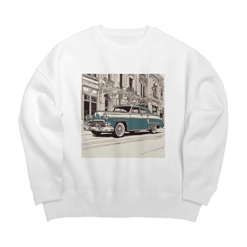 Minimal Museのヴィンテージカーデザイン Big Crew Neck Sweatshirt