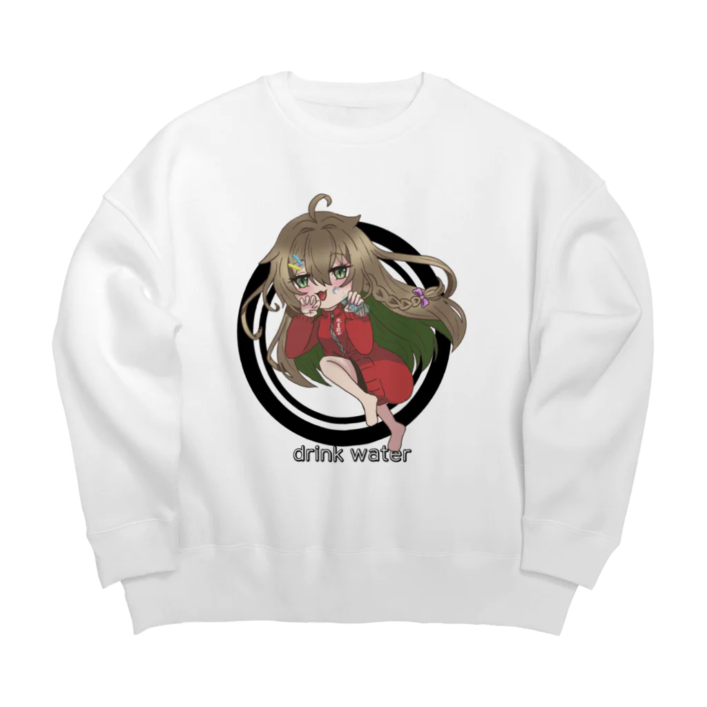 おもち。もちふわのお水を勧めるギャル先輩 Big Crew Neck Sweatshirt