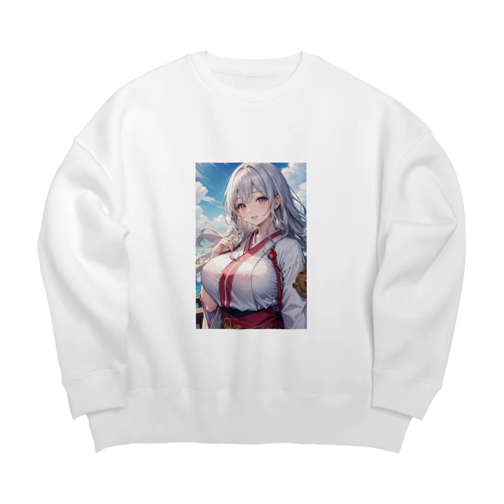 巫女スタぐらむの巫女姿のママ Big Crew Neck Sweatshirt