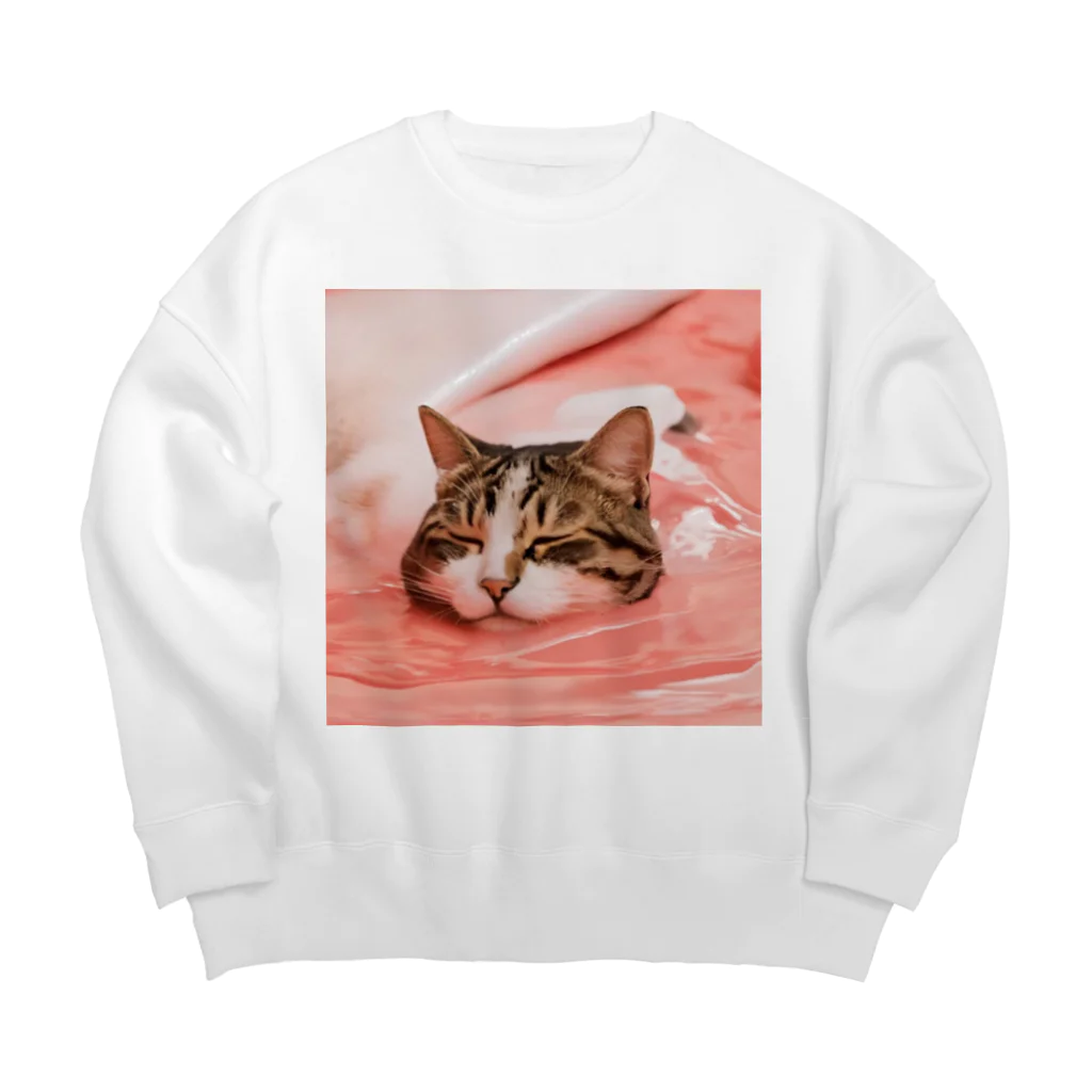 yume-neko-houseのとろける猫 Big Crew Neck Sweatshirt