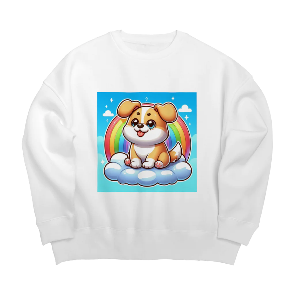 Minoyaの雲に乗った犬 Big Crew Neck Sweatshirt