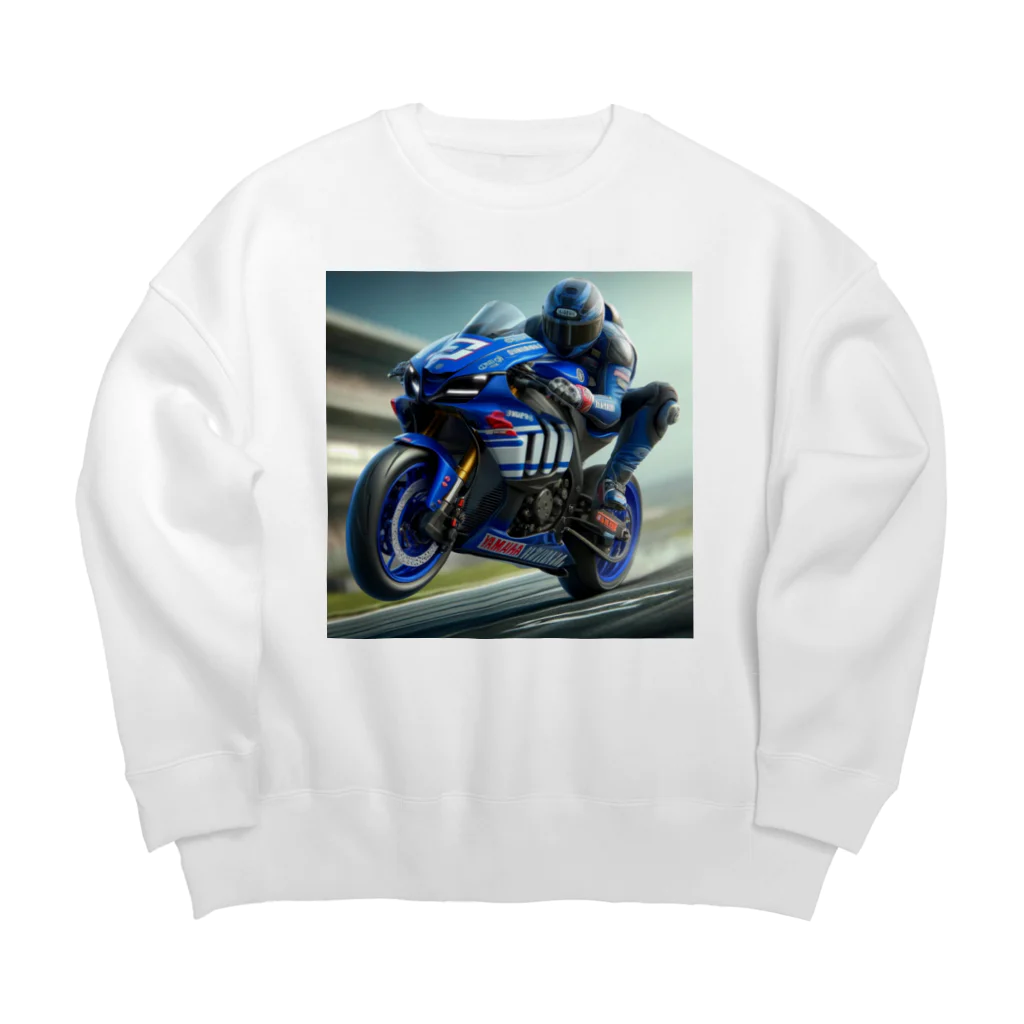 Bikers' Galleryのロードレース モーターサイクル アクション Big Crew Neck Sweatshirt