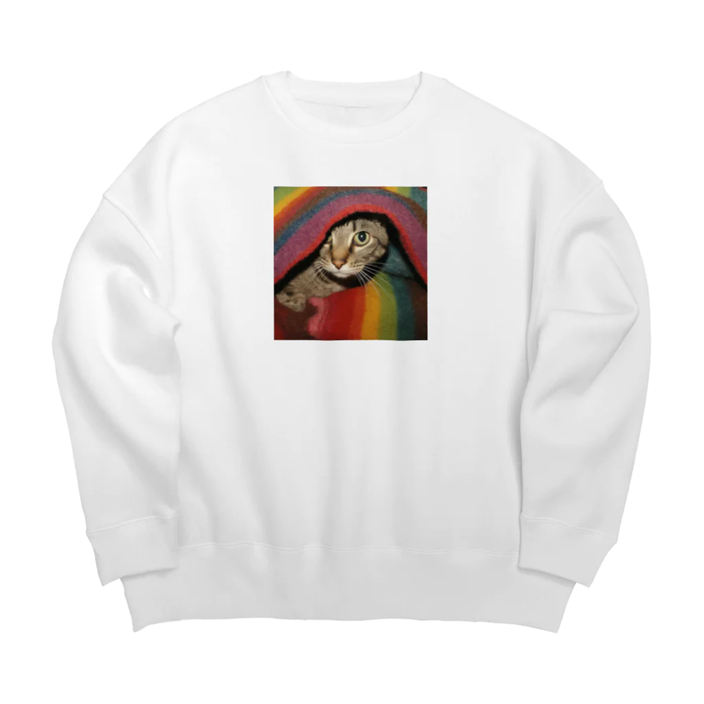 【生涯独身】僕と♀猫アテナのブランケット猫 Big Crew Neck Sweatshirt