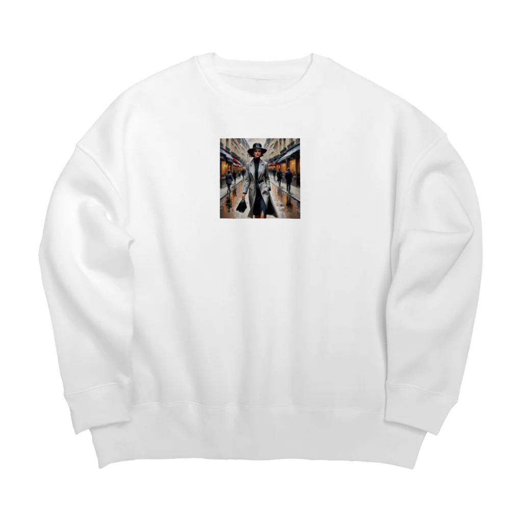 potepokeの"Inspired by Parisian streets" Big Crew Neck Sweatshirt