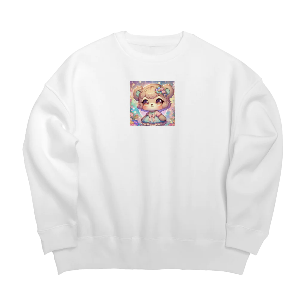 oshhinの萌えくま Big Crew Neck Sweatshirt