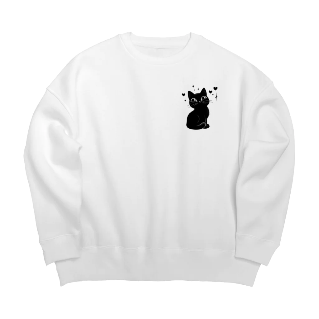 Mizuki・ASIA CATの黒猫ニャン・ポイント Big Crew Neck Sweatshirt