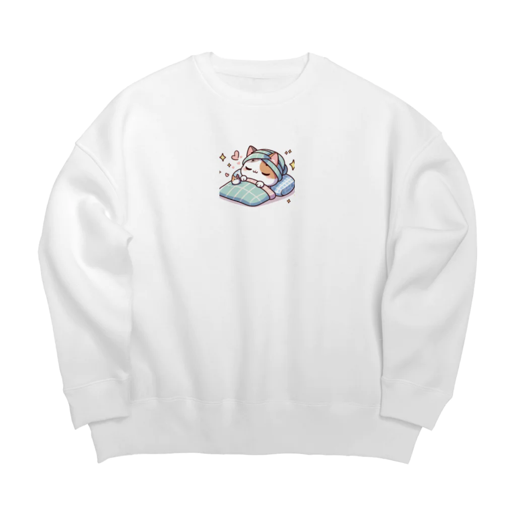 りのショップのゆるかわネコグッズ Big Crew Neck Sweatshirt