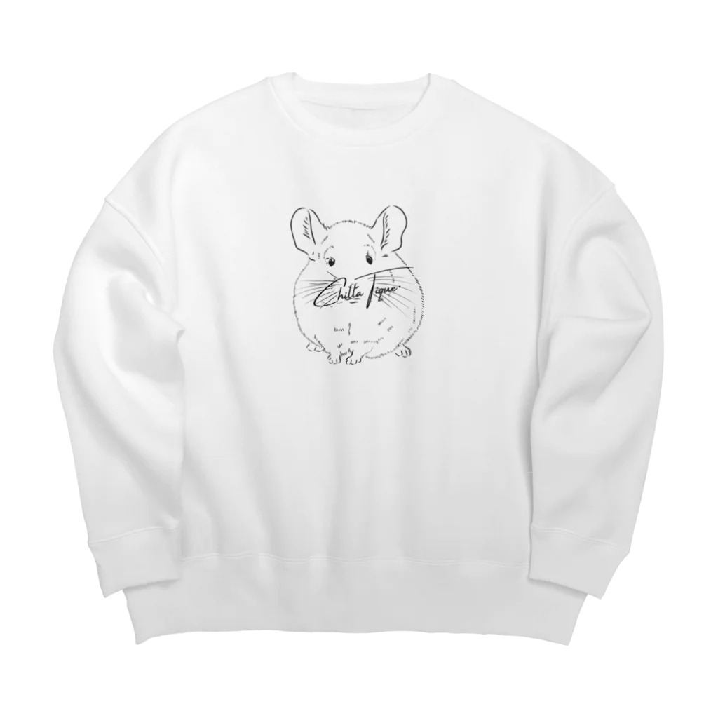 Chilla Tiqueの《small》モノトーンなチンチラちゃん Big Crew Neck Sweatshirt