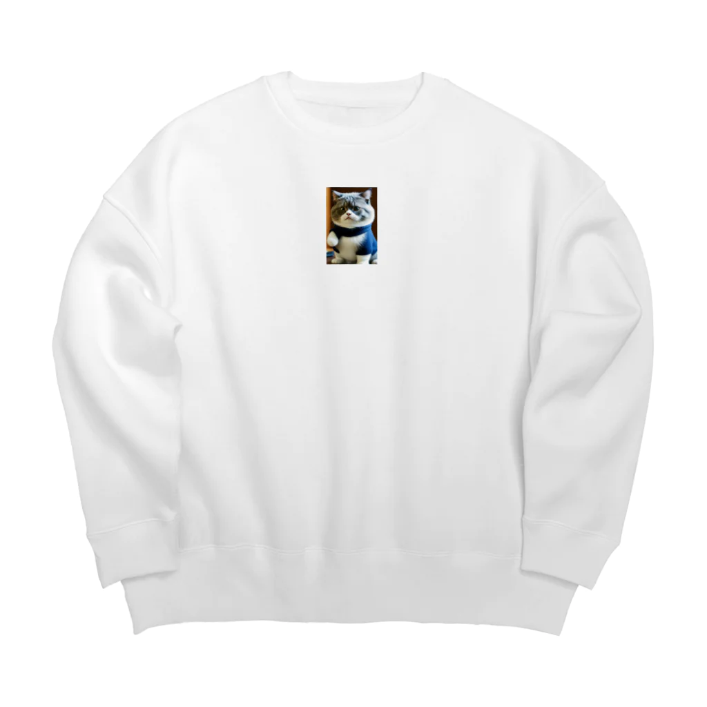 TETUJIのねこっちー Big Crew Neck Sweatshirt