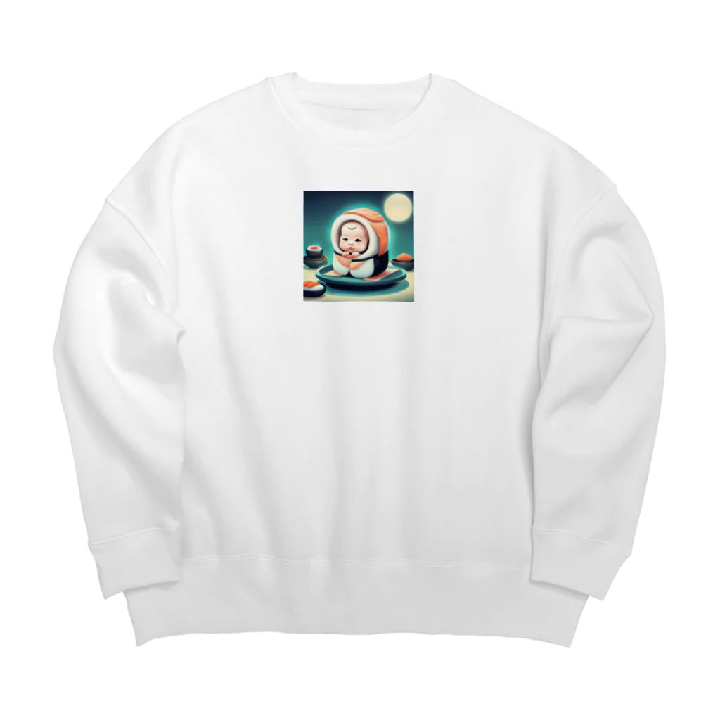 kumak0のお寿司の赤ちゃん Big Crew Neck Sweatshirt