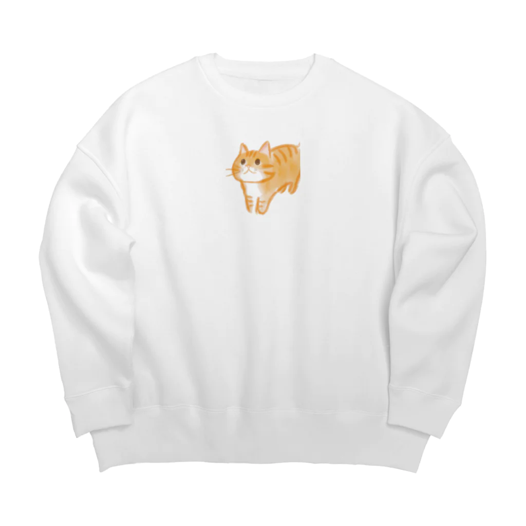 shopアルーニョのキュートなワクワクねこ Big Crew Neck Sweatshirt