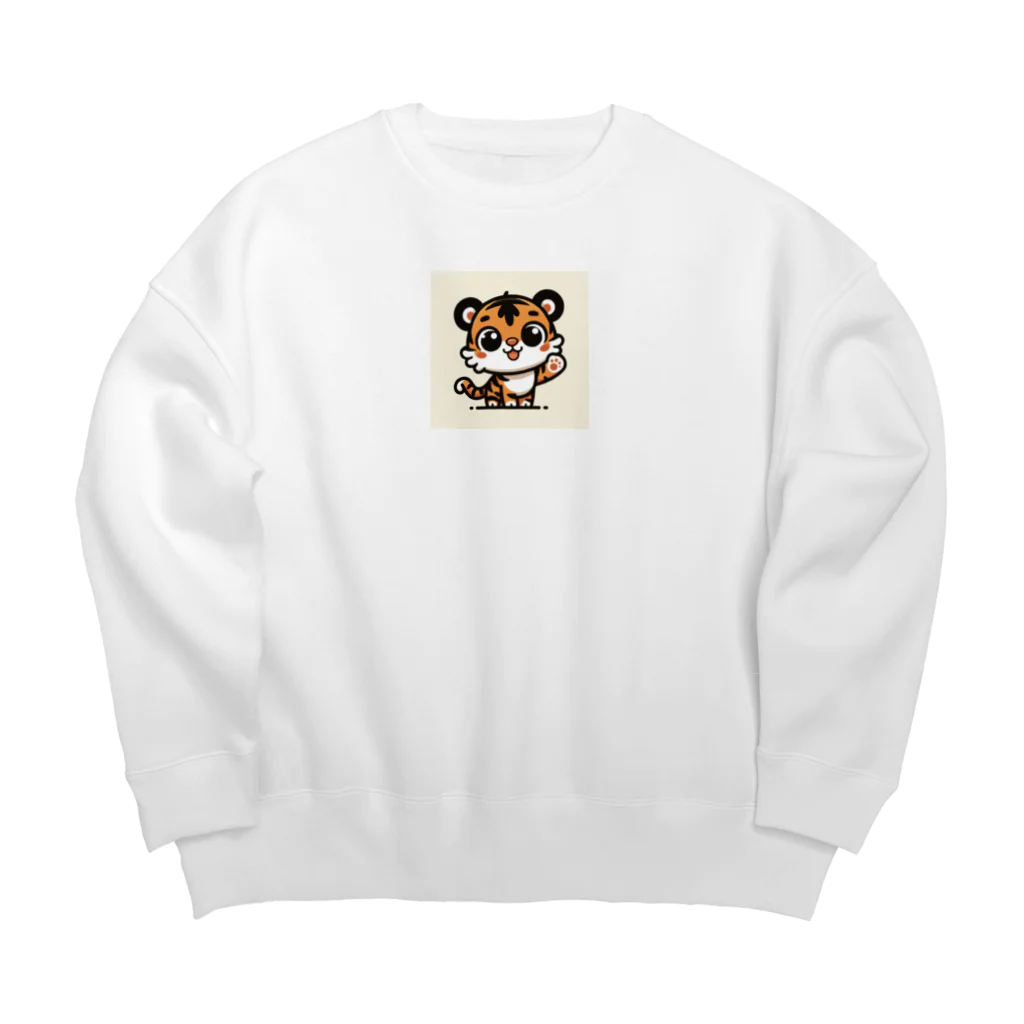 OmoStudioのポップで可愛いトラ君 ステッカー Big Crew Neck Sweatshirt