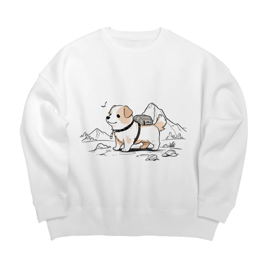 ganeshaのかわいい犬のバックグラウン Big Crew Neck Sweatshirt