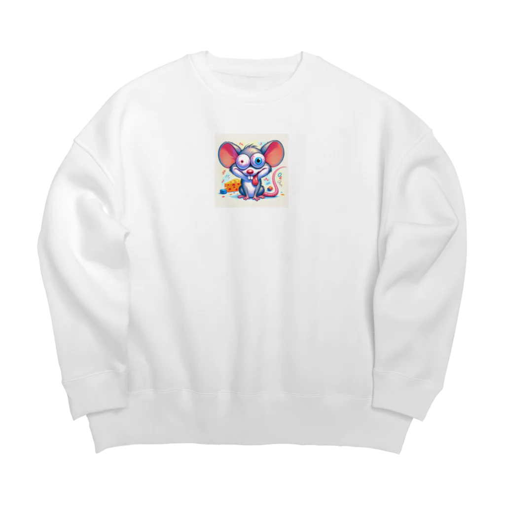 funny-itemsのパニックマウス Big Crew Neck Sweatshirt