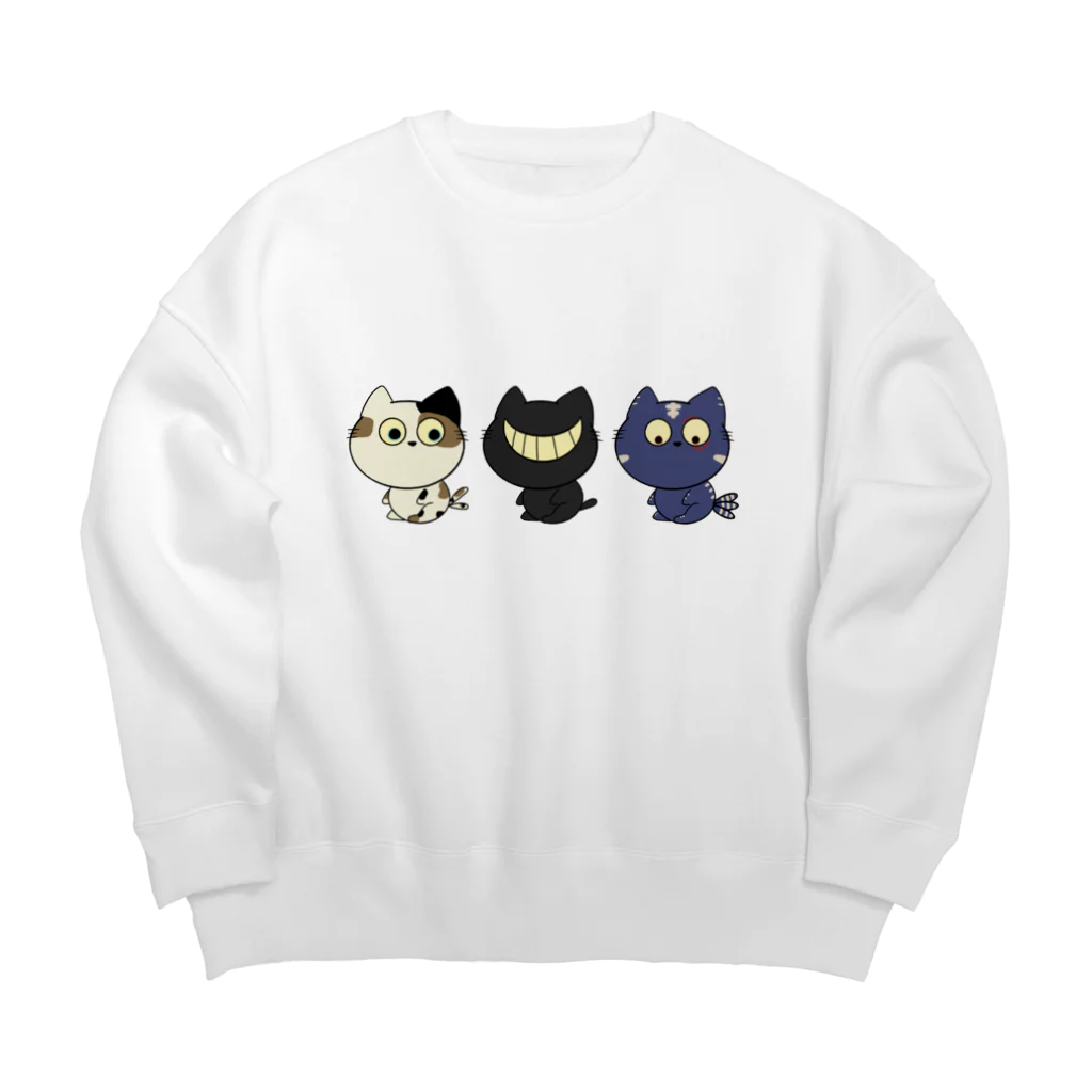 邪神の住処の妖怪猫衆 Big Crew Neck Sweatshirt