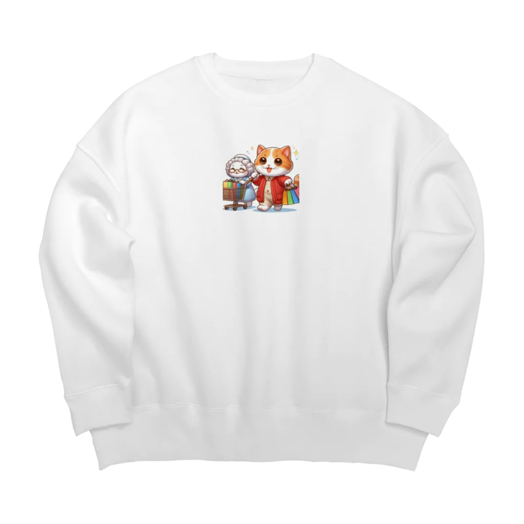 アミュペンのかわいい猫ちゃんと一緒にお買い物🐱💼  Big Crew Neck Sweatshirt