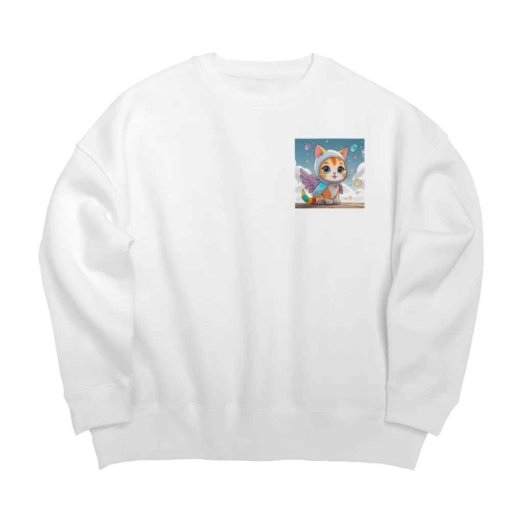 癒しの部屋🐾໒꒱の着ぐるみCat✧˖* Big Crew Neck Sweatshirt