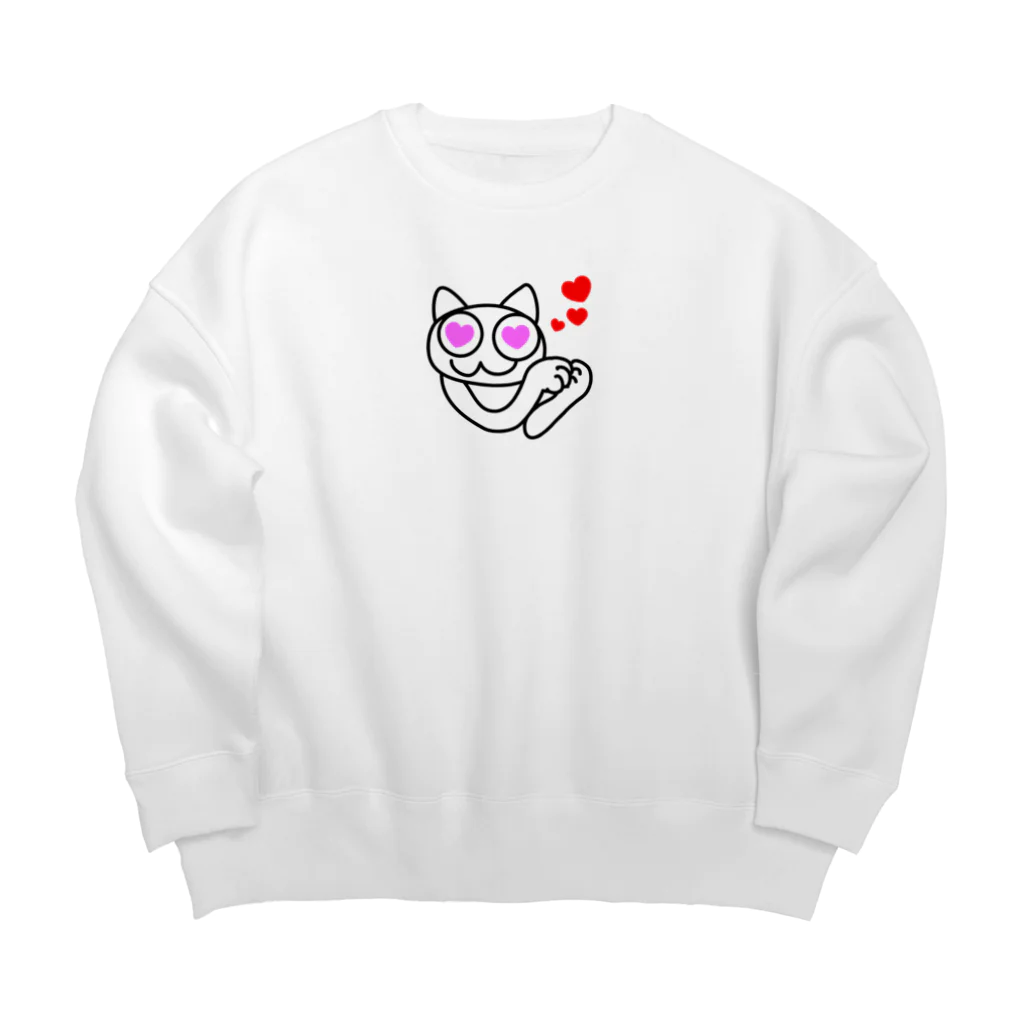 猫とカエルのらくがき帳の推しに夢中ねこ Big Crew Neck Sweatshirt