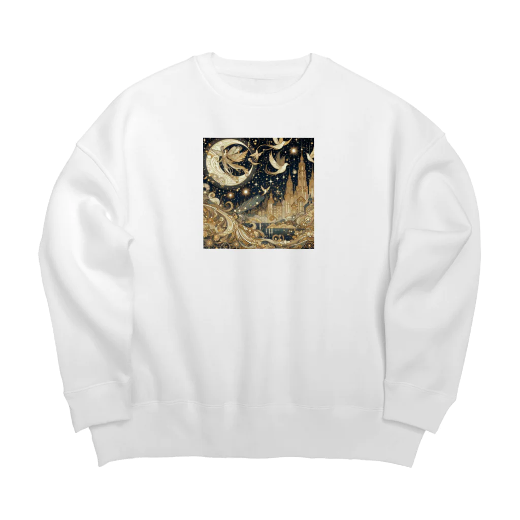 nico251の光り輝く金色の夜 Big Crew Neck Sweatshirt