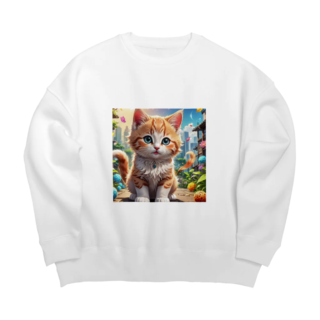 Winchester0517の夢の中から飛び出してきたようなかわいい子猫 Big Crew Neck Sweatshirt