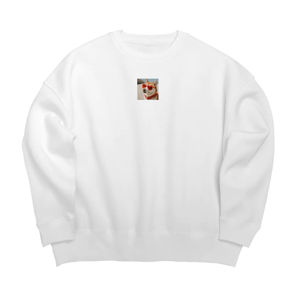 naftethの柴犬のとらさん Big Crew Neck Sweatshirt