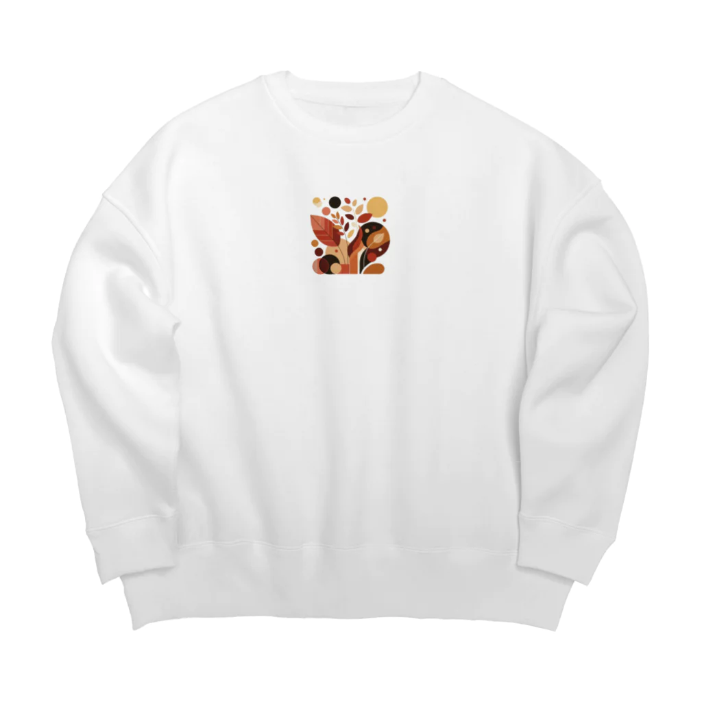 抽象画の世界の秋の落ち葉の抽象画 Big Crew Neck Sweatshirt