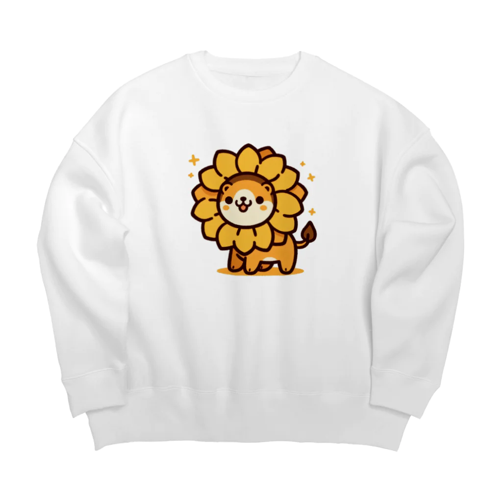 Mizのゆるハウスの向日葵になったライオン Big Crew Neck Sweatshirt