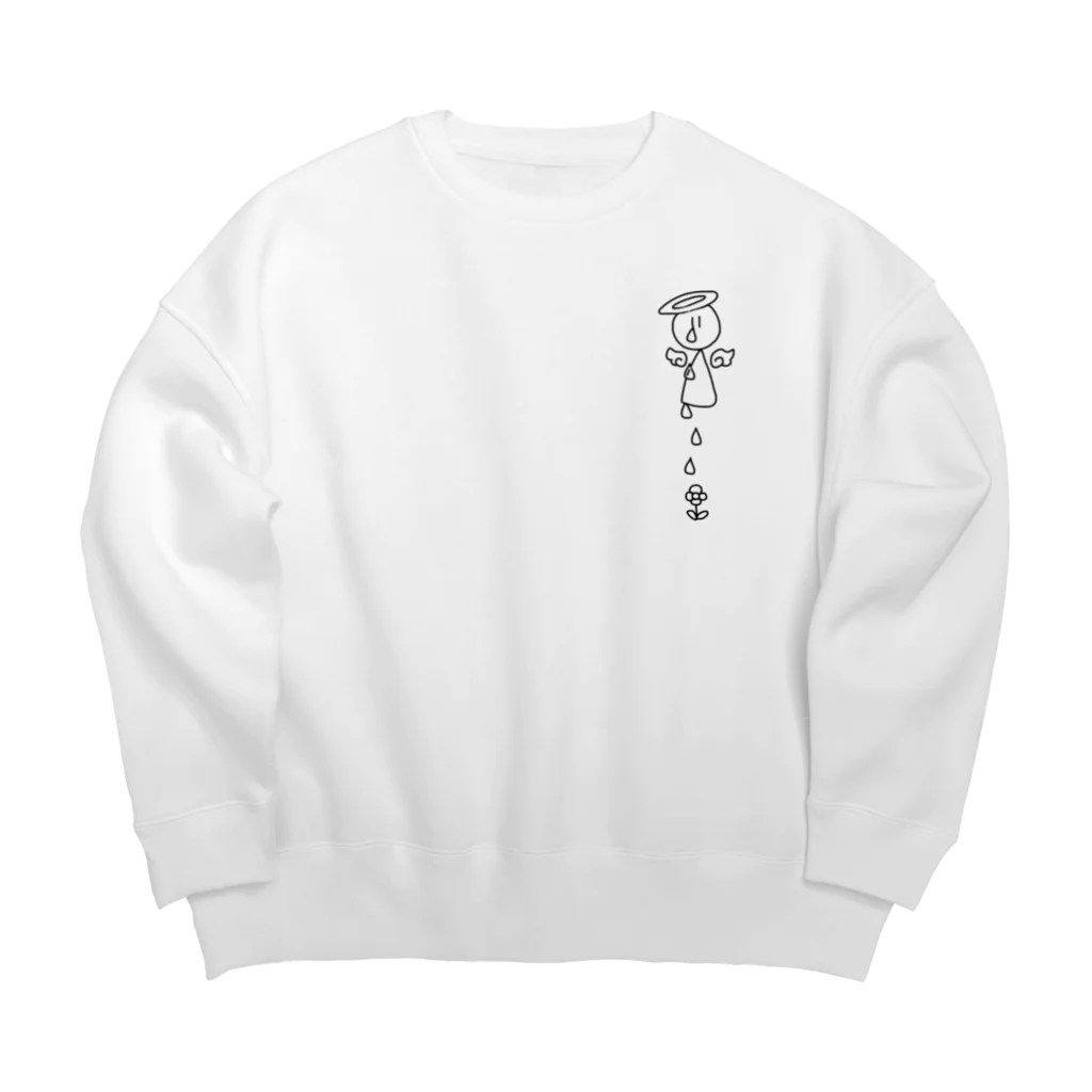 mokumoの泣き虫天使 Big Crew Neck Sweatshirt