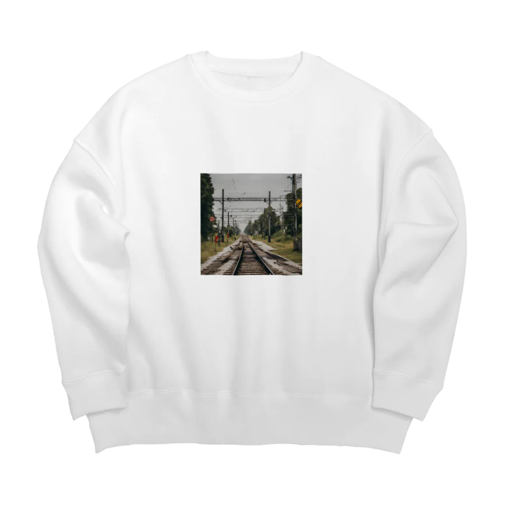 atoyuki_SHOPの鉄道レールデザイン Big Crew Neck Sweatshirt